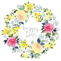 Watercolor flower wreath
