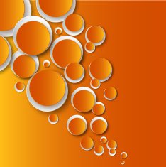 white and orange color circles