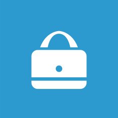 purse icon white on the blue background