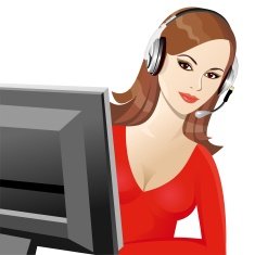 vector young beautiful girl telephone operator N2