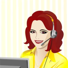 vector young beautiful girl telephone operator N3