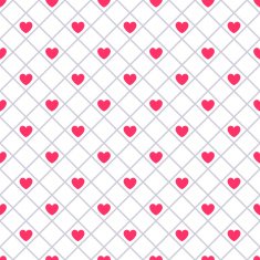 Heart shape vector seamless pattern Pink color N3