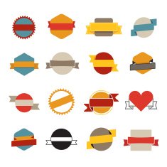 Retro flat vector banners template collection