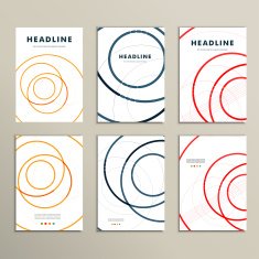 Six vector pattern with abstract circle brochures N4