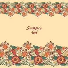 Card with floral borders and place for text