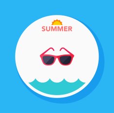 sunglasses flat icon with long shadow on circle background