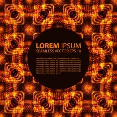 seamless orange glowing ethnic pattern