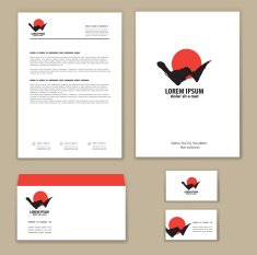corporate Identity mountains and sun Mountain - letter W