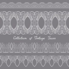 Vector Set of Vintage Template with Ornate Laces