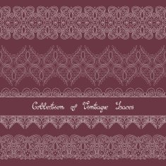 Vector Set of Vintage Template with Ornate Laces N2