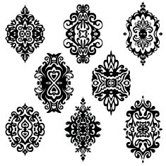 damask flower ornamental designs