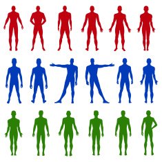 Full length front back silhouette of man