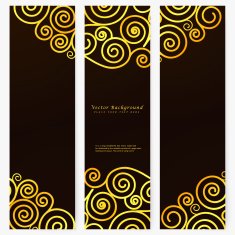 Set vintage vector abstract banner
