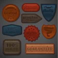 Leather labels set