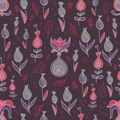 Secret Garden with Magic Flowers in Violet