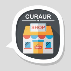 shopping store flat icon with long shadow eps10 N78