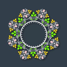Floral decorated blank frame