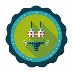 Swimming suit flat icon with long shadow N34