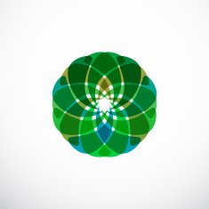 abstract green floral icon for design