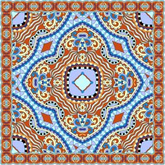 neck scarf or kerchief square pattern design N6
