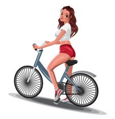 Pretty girl on bicycle