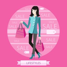 Beautiful woman with a lot of shopping bags N2