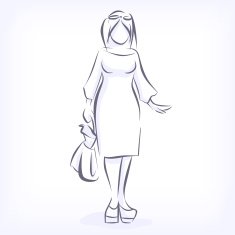 Contour of overweight elegant woman N2