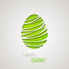 Happy Easter card decorated paper egg