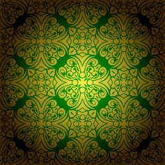 Abstract seamless baroque background green