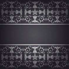 Black baroque background flowers