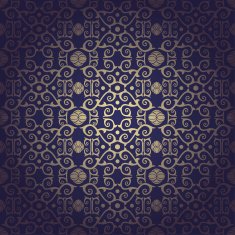 Seamless floral baroque blue background