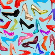 seamless background of fashionable women's shoes