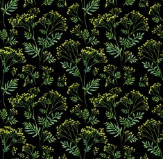 Seamless flower with leaf pattern background botanical illustration