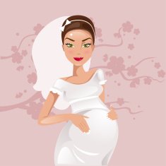 Pregnant bride Vector illustration