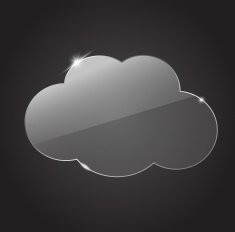 Glass cloud shape vector