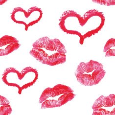Red lips kisses prints