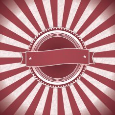Retro badge radial sunbeam background