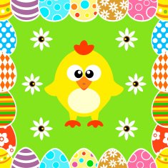 Seamless Easter background with chicken