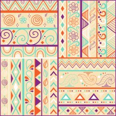 Tribal striped hand drawn seamless pattern