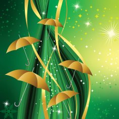 celebration background with stars & umbrella