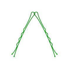 Two connected hair clips in green design