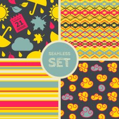 Vector set of four seamless background N6
