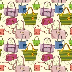 Seamless texture with yellow bags N2