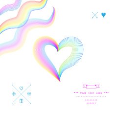 Multicolored heart in vector