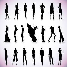 Set of high fashion women