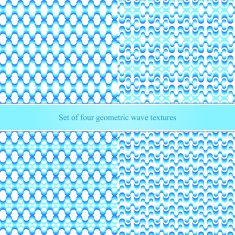Set of seamless geometric wave patterns