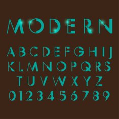 alphabetic fonts and numbers N19