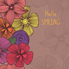 Floral spring background in stylish colors