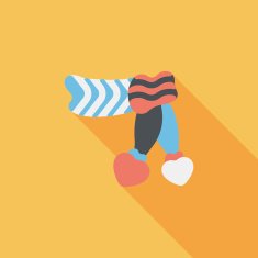 Valentine's day scarf flat icon with long shadow eps10