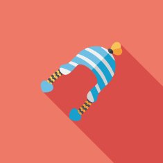 Valentine's Day winter hat flat icon with long shadow eps10 N5